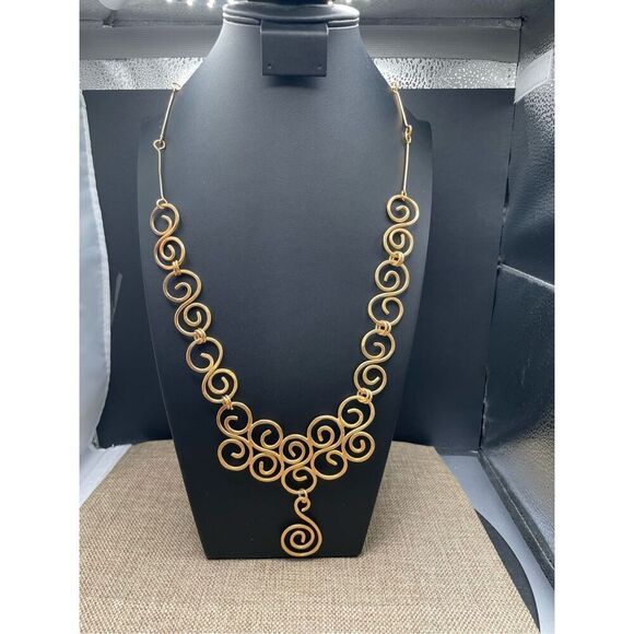 Vintage Spiral Gold Studio Necklace - Picture 1 of 8